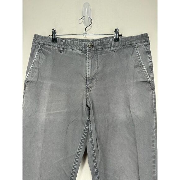 Bonobos Washed Chino Pants Gray Cotton Flat Front Men 36x34 (36x32) - Picture 2 of 7